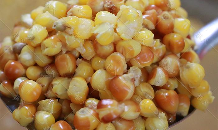 玉米蒸至開花率95%以上，外干內(nèi)軟